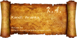 Kandl Aranka névjegykártya